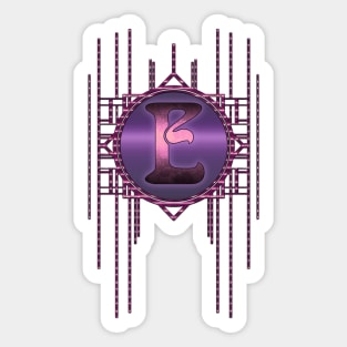 Purple Burlesque Artdeco Jugendstil Alphabet letter E Sticker